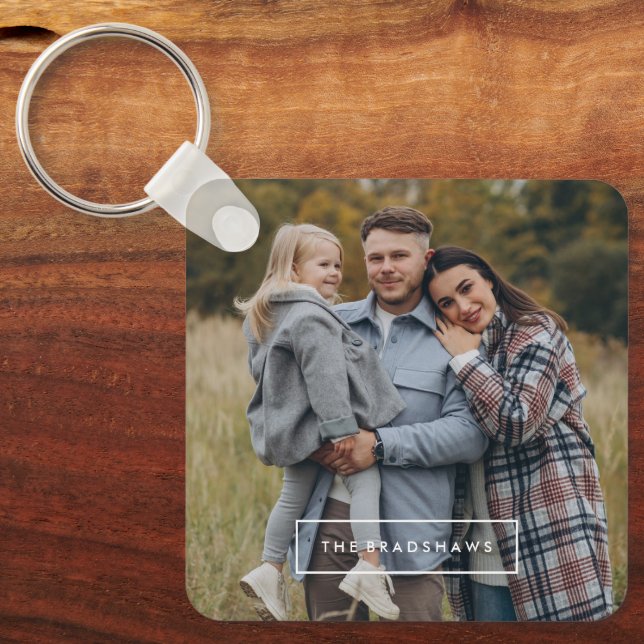 Minimalist Frame Personalized Photo Keychain (Front)
