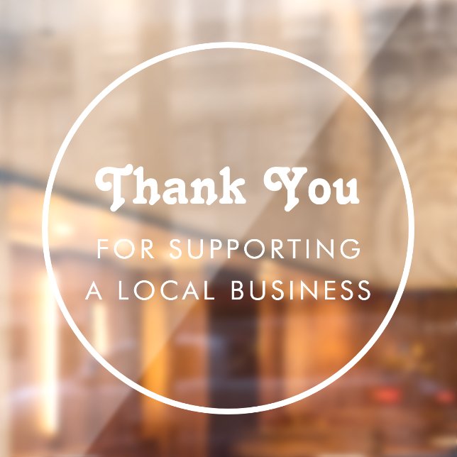 Minimalist Frame Thank You Local Business Branding Window Cling (Sheet 2)