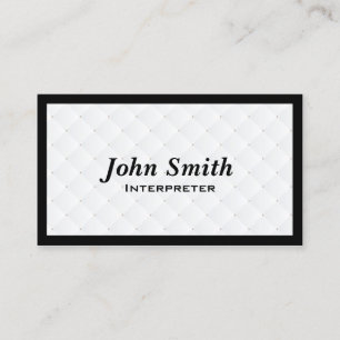 Minimalist Framed Professional Interpreter Business Card