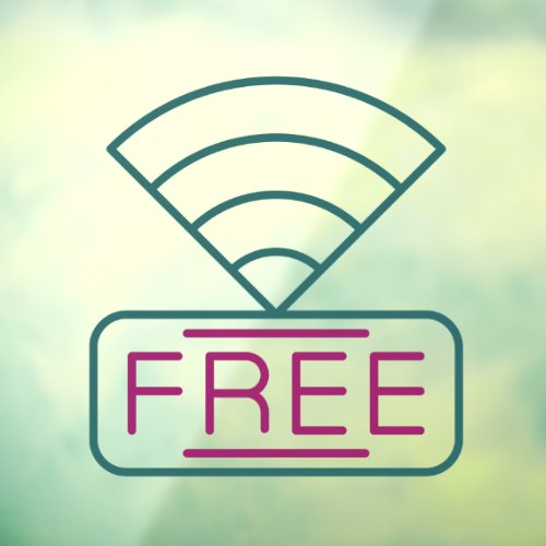 Minimalist Free WI_FI Coffee Shop Network   Window Cling
