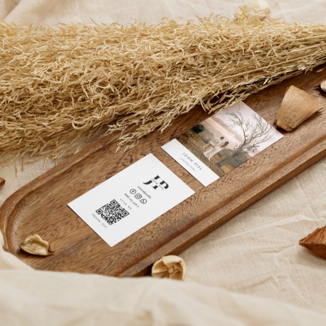 Minimalist Freelance Wedding Photographer Qr Business Card (Creator Uploaded)