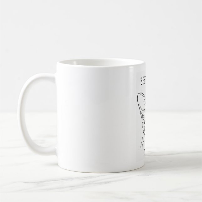 Minimalist French Bulldog "Best Dog Dad" Line Art  Coffee Mug (Left)