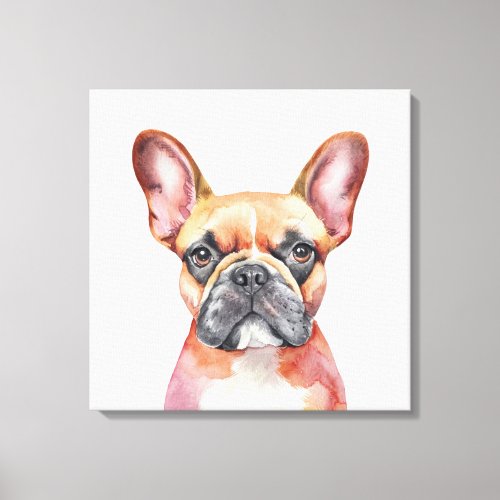 Minimalist French Bulldog Inspired  Canvas Print