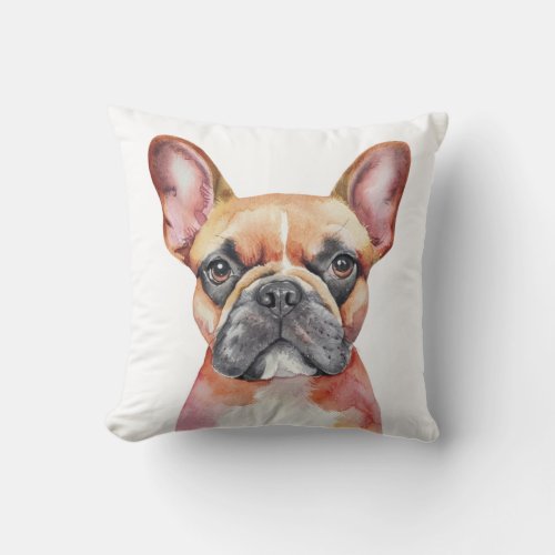 Minimalist French Bulldog Inspired  Throw Pillow