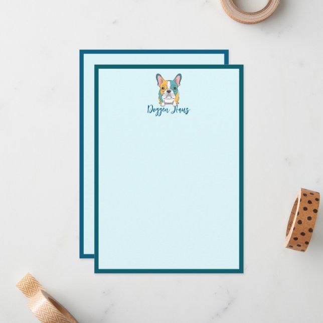 Minimalist  – French Bulldog Note Card (Front/Back In Situ)
