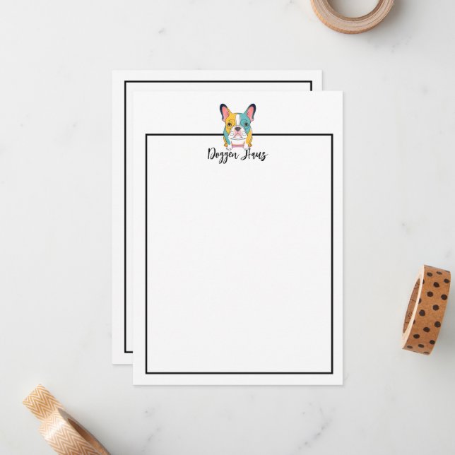 Minimalist  – French Bulldog Note Card (Front/Back In Situ)