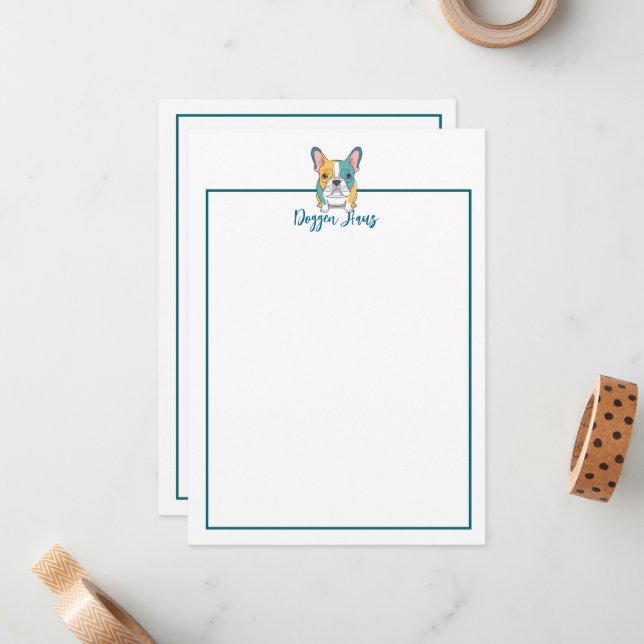Minimalist  – French Bulldog Note Card (Front/Back In Situ)