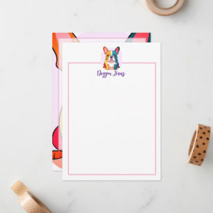 Minimalist – French Bulldog & QR Code Note Card