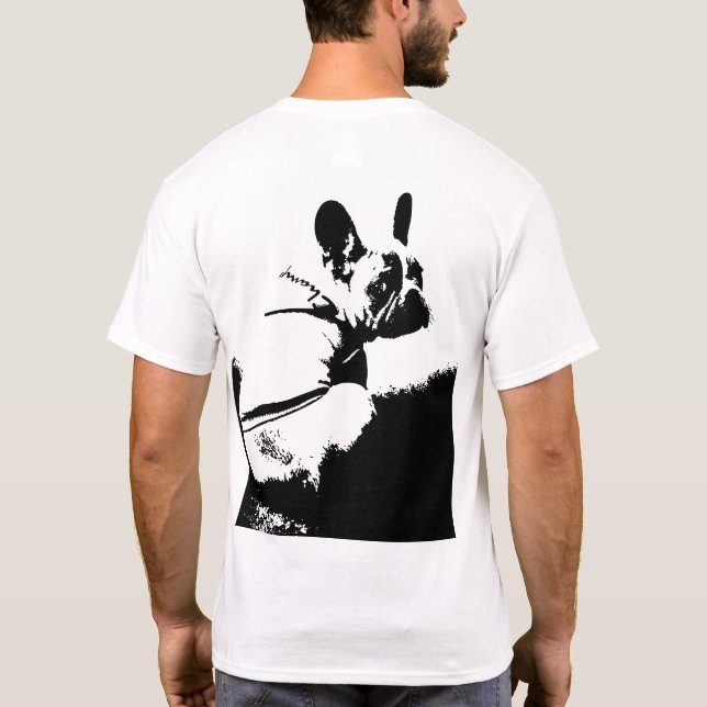 Minimalist French Bulldog Silhouette – Bold Black  T-Shirt (Back)