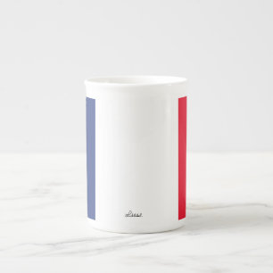 Minimalist French Flag Bone China Mug