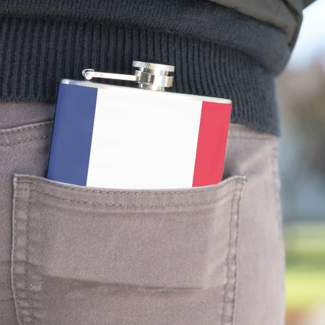 Minimalist French Flag Flask (In Situ)