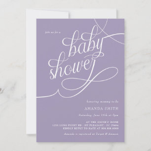 Minimalist French Lavender Elegant Baby Shower Invitation
