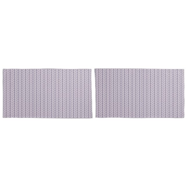 Minimalist French Lilac Purple Knit-Look Pillow Case (Back-Set)