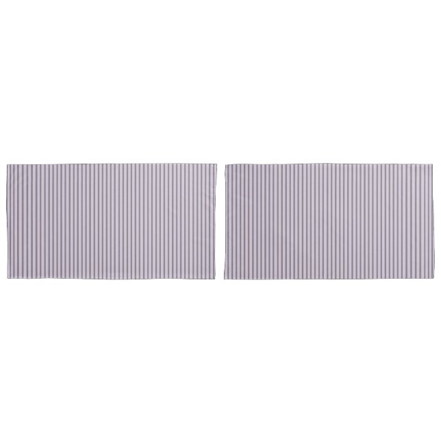 Minimalist French Lilac Purple Vertical Pinstripe Pillow Case (Front-Set)