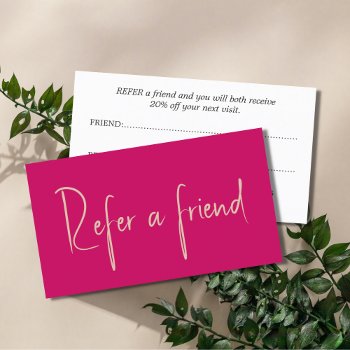 Minimalist Fresh Elegant Rose Pastel White Referral Card by pro_business_card at Zazzle