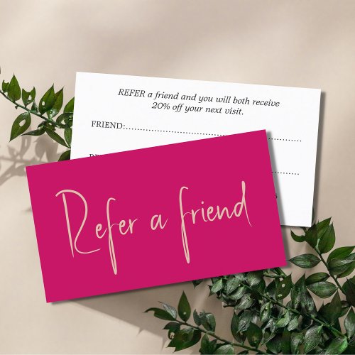 Minimalist Fresh Elegant Rose Pastel White Referral Card