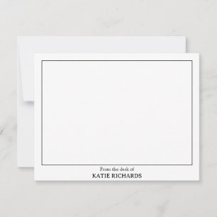Minimalist From the desk of Square Border Note Card