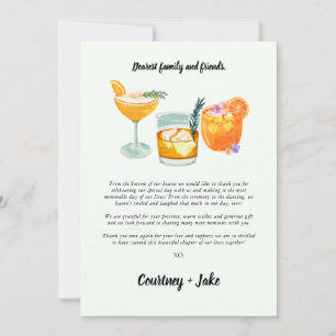 Minimalist Fruit Cocktail Wedding Photo Card