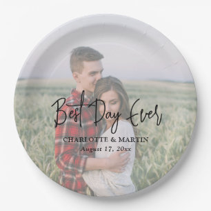 Minimalist Full Photo Wedding Paper Plates