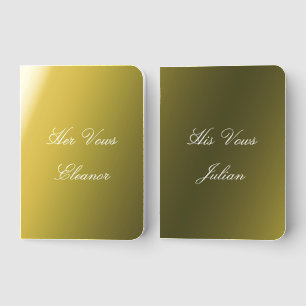 Minimalist Full Real Gold Foil Elegant Wedding Vow Books