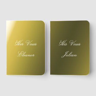 Minimalist Full Real Gold Foil Elegant Wedding Vow Books