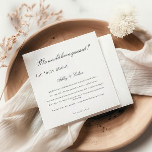 Minimalist Fun Facts About The Newlyweds Wedding Napkins