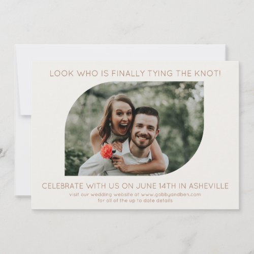 Minimalist Fun Geometric Photo Frame Wedding Invitation