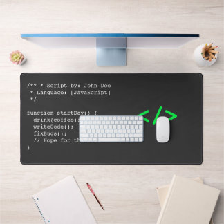 Minimalist function startDay() Developer Joke  Desk Mat