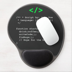 Minimalist function startDay() Developer Joke Gel Mouse Pad