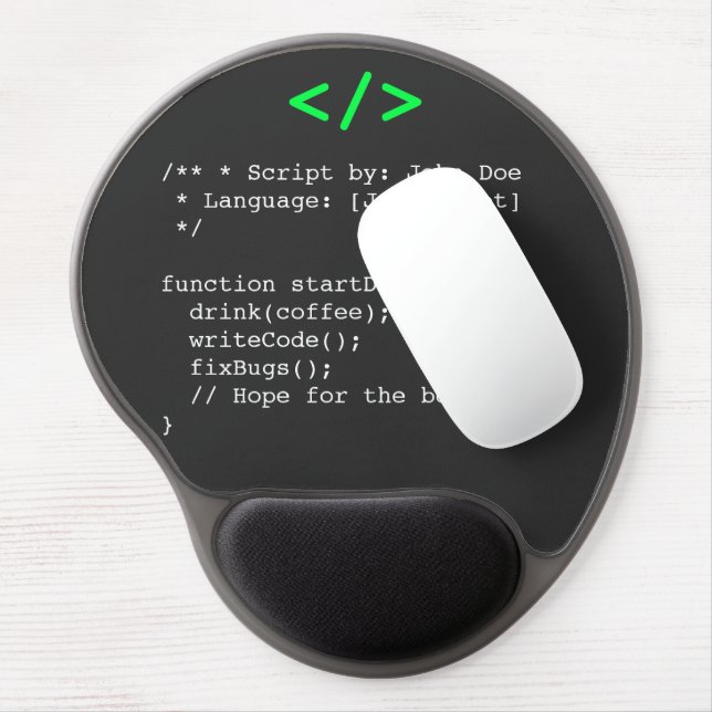 Minimalist function startDay() Developer Joke  Gel Mouse Pad (Left Side)