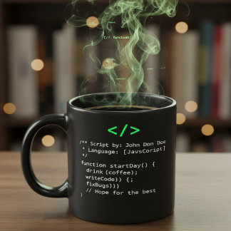 Minimalist function startDay() Developer Joke  Mug