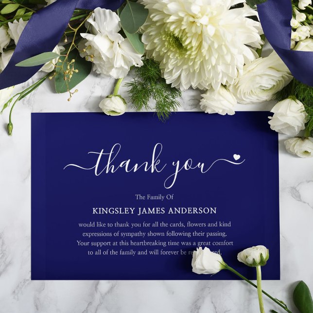 Minimalist Funeral Bereavement Sympathy Thank You Card (Creator Uploaded)