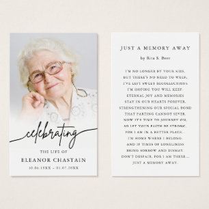 Minimalist Funeral Memorial Prayer Photo Cards