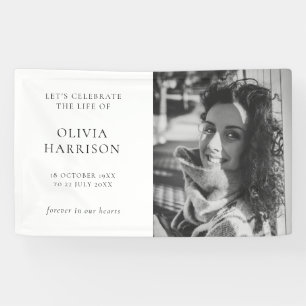 Minimalist Funeral   Modern Celebration of Life Banner