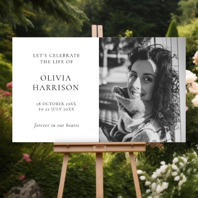 Minimalist Funeral | Modern Celebration of Life Foam Board (Creator Uploaded)