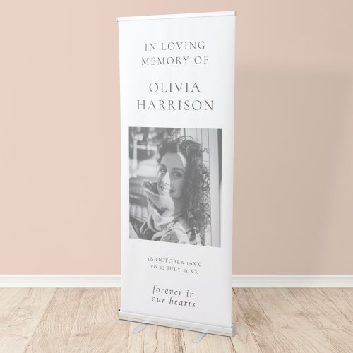 Minimalist Funeral  Modern Celebration of Life Retractable Banner