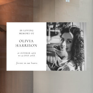 Minimalist Funeral Modern Celebration of Life Window Cling