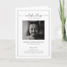 Minimalist Funeral Order of Service Folded Program