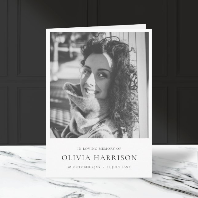 Minimalist Funeral | Order of Service Folded Program (Creator Uploaded)