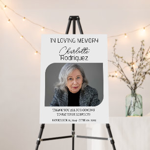 Minimalist Funeral Welcome & Custom photo Foam Board