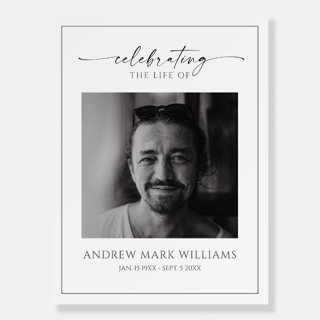 Minimalist Funeral Welcome Sign (Front)