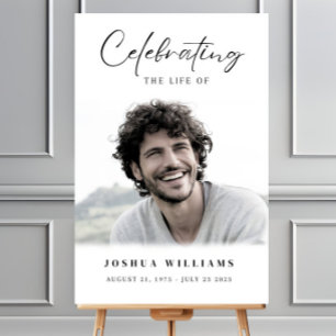 Minimalist Funeral Welcome Sign Editable Simple In