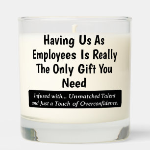 Minimalist Funny Boss Gift and Gag Office Party Scented Candle