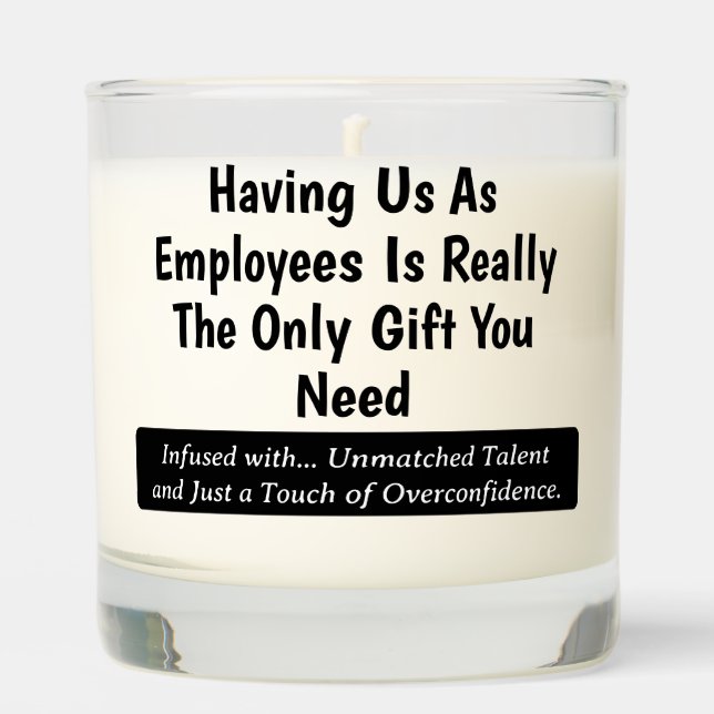 Minimalist Funny Boss Gift and Gag Office Party Scented Candle (Front)