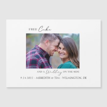 Minimalist Funny Chic Save The Date Wedding Photo  Magnetic Invitation by PetitePaperie at Zazzle