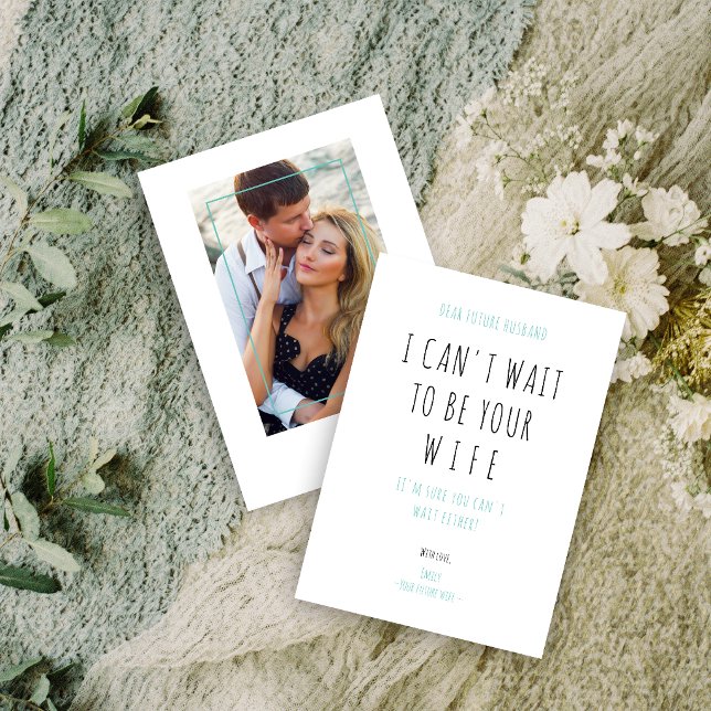 Minimalist Funny Handwriting Future Husband Wife (Minimalist Funny Handwriting Future Husband Wife Card.)
