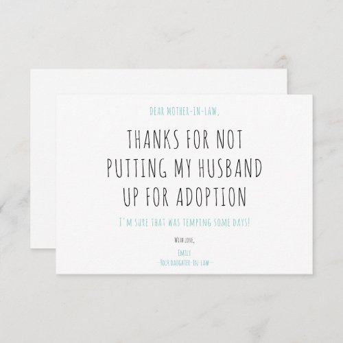 Minimalist Funny Handwriting Mother_in_law Quote