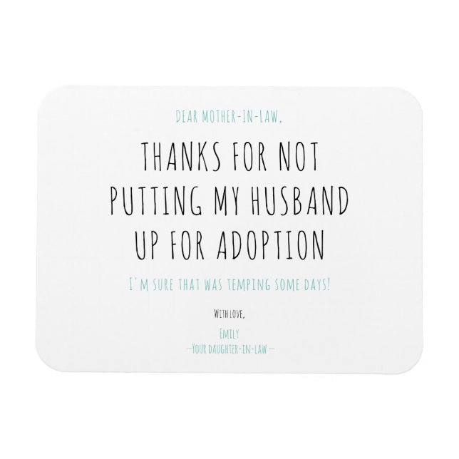 Minimalist Funny Handwriting Mother-in-law Quote Magnet (Horizontal)