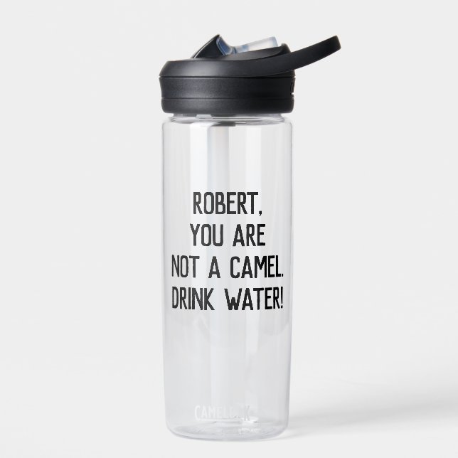 Minimalist Funny Quote Drink Water with A Name Bottle (Left)