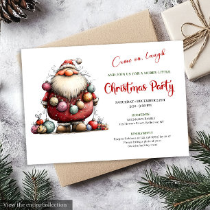 Minimalist Funny Santa Hand Drawn Festive Invites